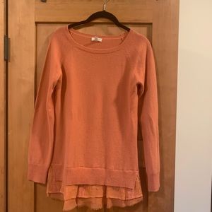Garnet Hill Shirttail Cashmere Sweater XS